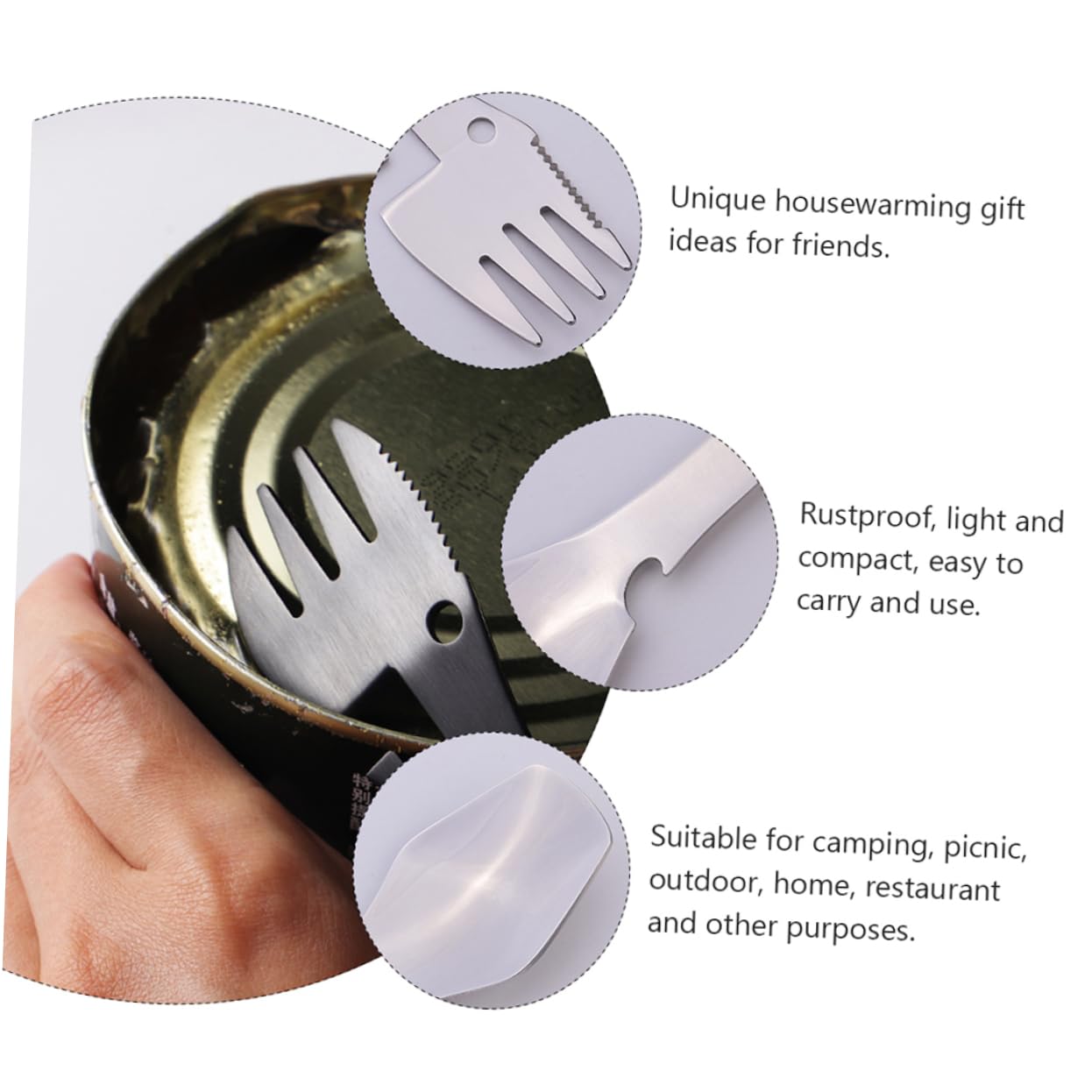 Ложки Abaodam Спорки для походів з нержавіючої сталі набор 6 шт., фото №3 Ложки Abaodam Спорки для походів з нержавіючої сталі набор 6 шт., фото №3