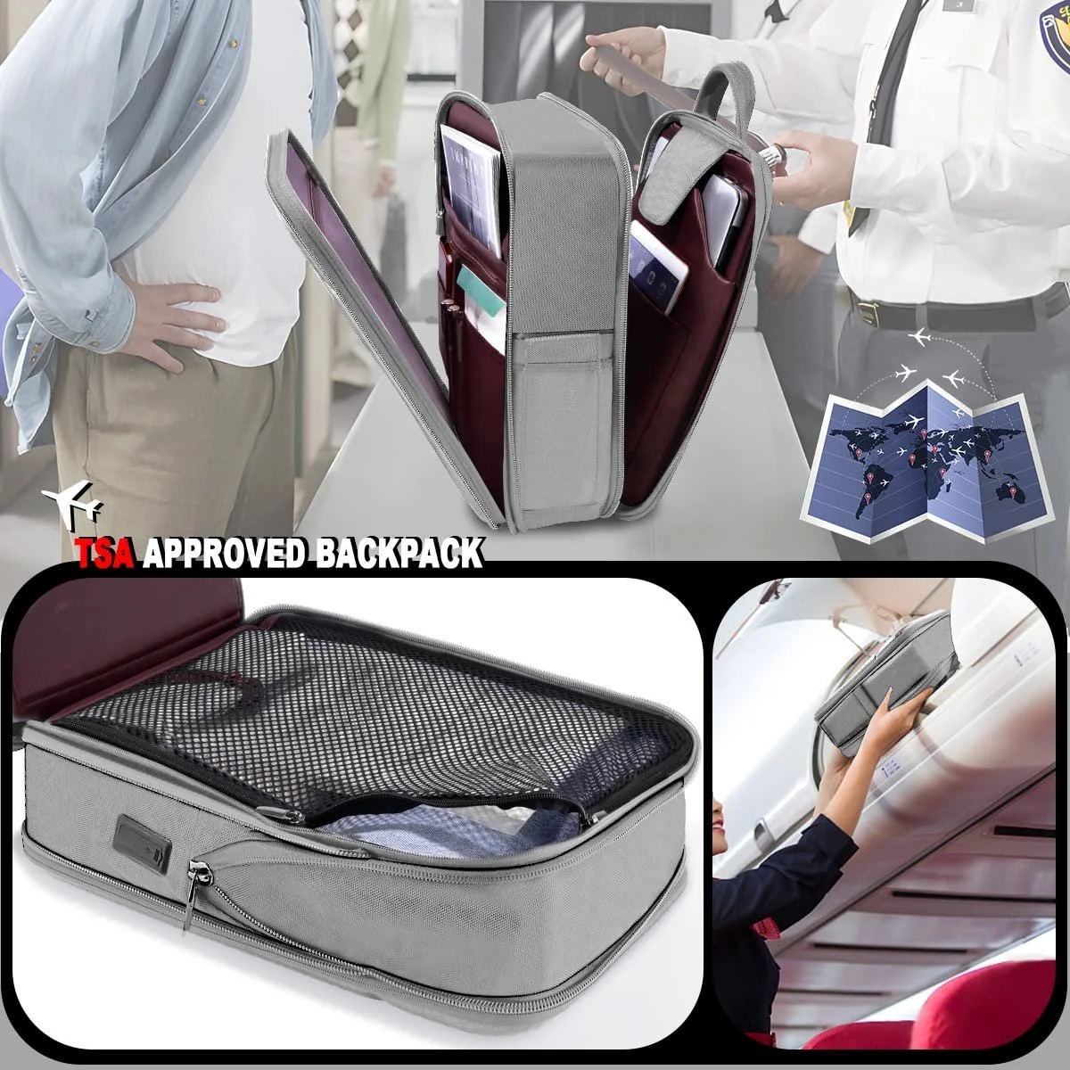 Рюкзак для ноутбука ZINZ Slim G02Y01 15.6 дюймов переменная емкость водонепроницаемый противокражный, фото №4