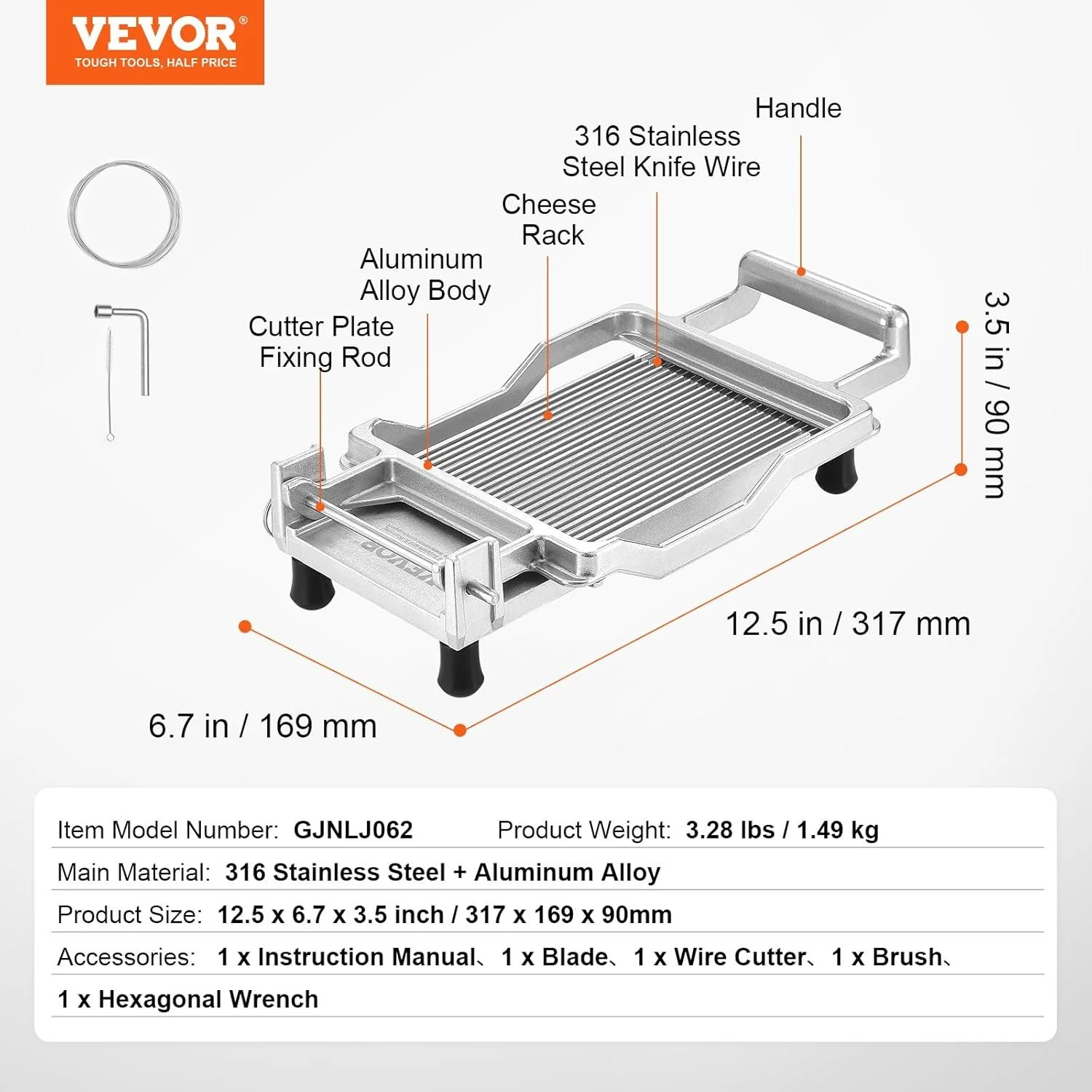 Резак для сыра VEVOR GJNLJ062, фото №6