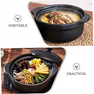 Каструля керамічна INOOMP з кришкою термостійка з подвійною ручкою антипригарна synthetic.ua - Фото 1