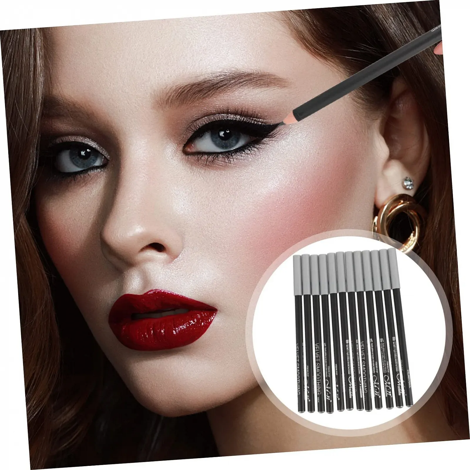 Олівець для очей MERRYHAPY Чорний, фото №3