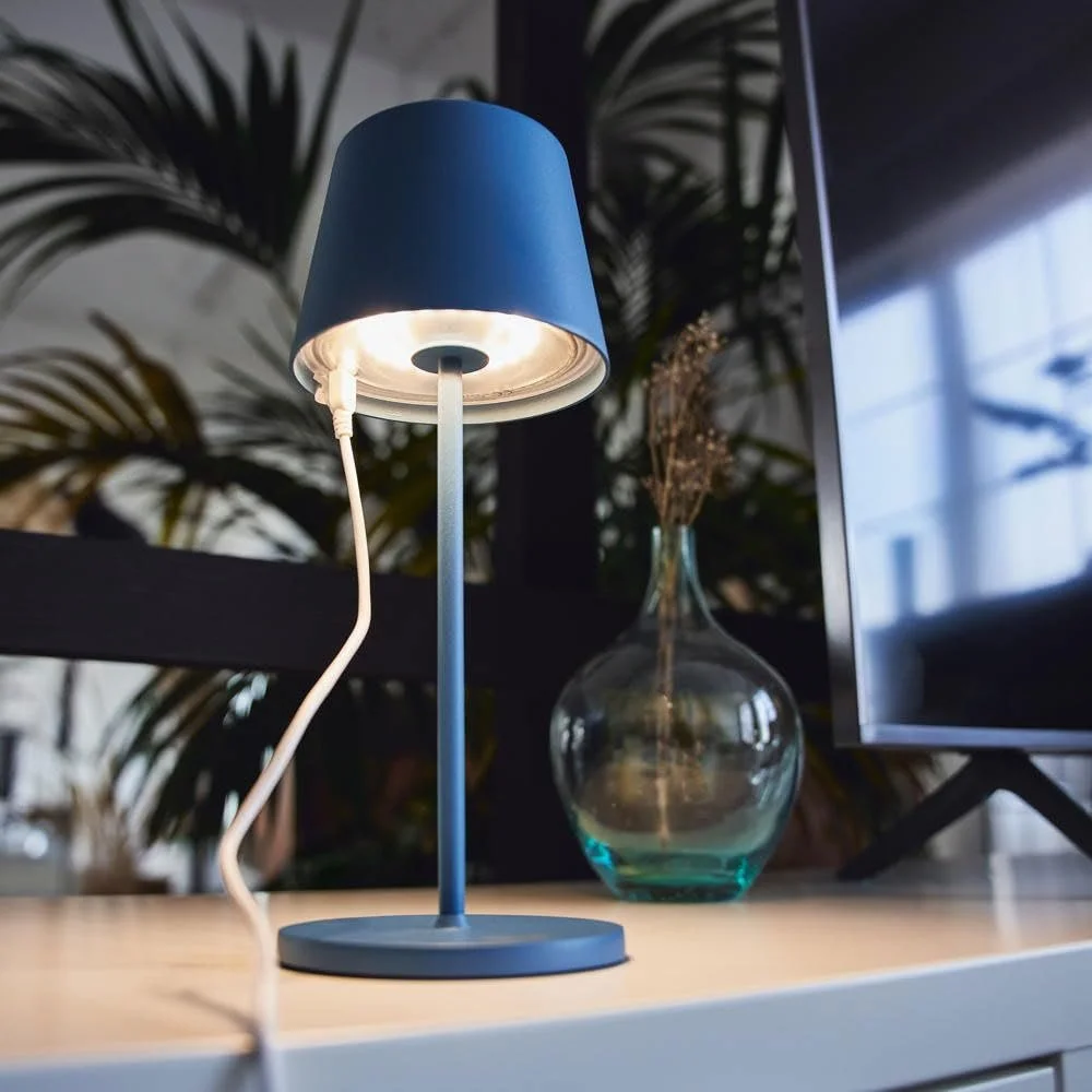 Настільна лампа NCC-Licht LED Акумуляторна Wireless IP65 Синя матова, фото №5