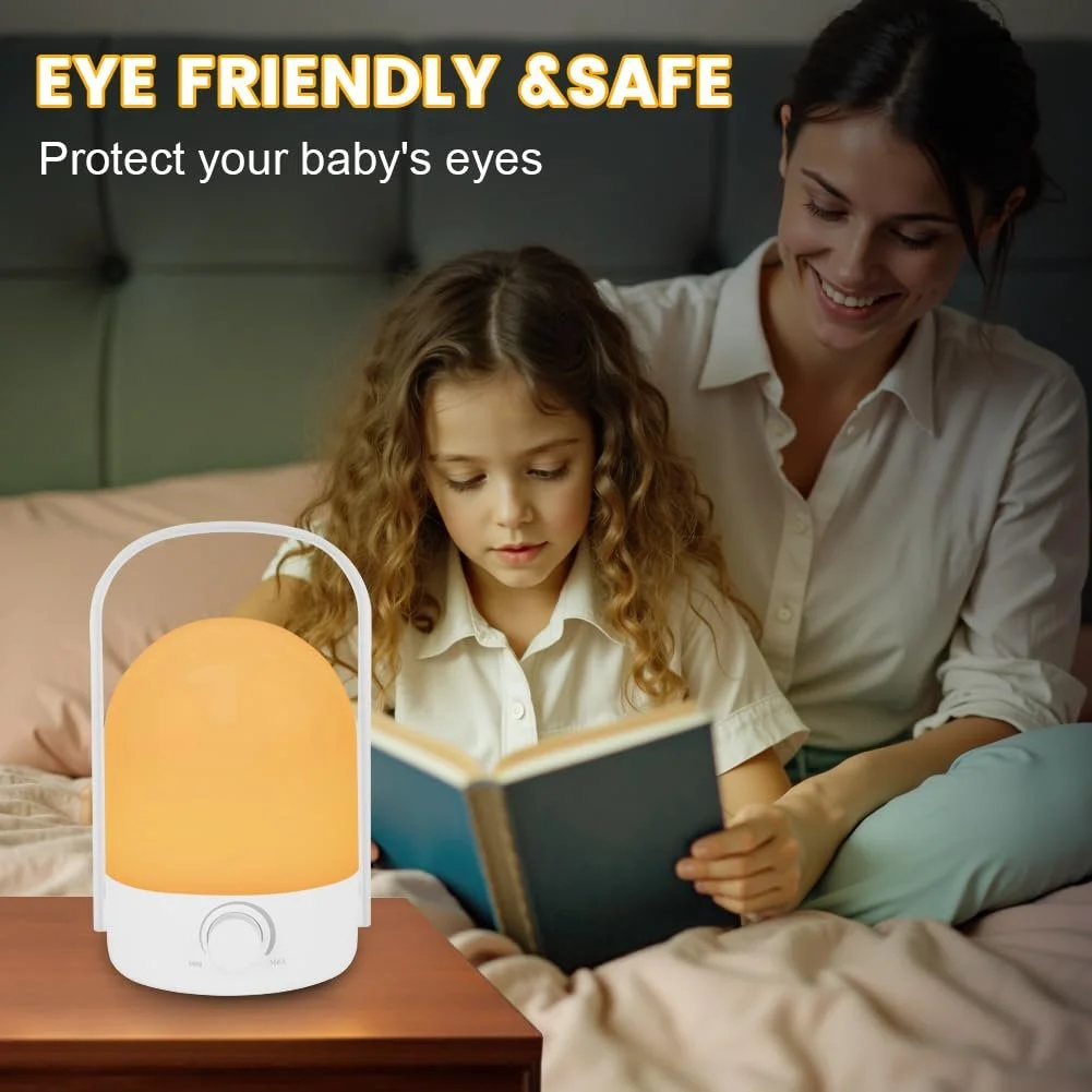 Настільна лампа HOTUT LED бездротова ліхтар з ручкою 360° 2 кольори димер акумуляторна портативна нічник, фото №7