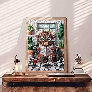 Пазл Tucocoo Cute Highland Cow 1000 елементів Корова з книгою ціна на synthetic.ua - Фото 1 Пазл Tucocoo Cute Highland Cow 1000 елементів Корова з книгою synthetic.ua - Фото 1