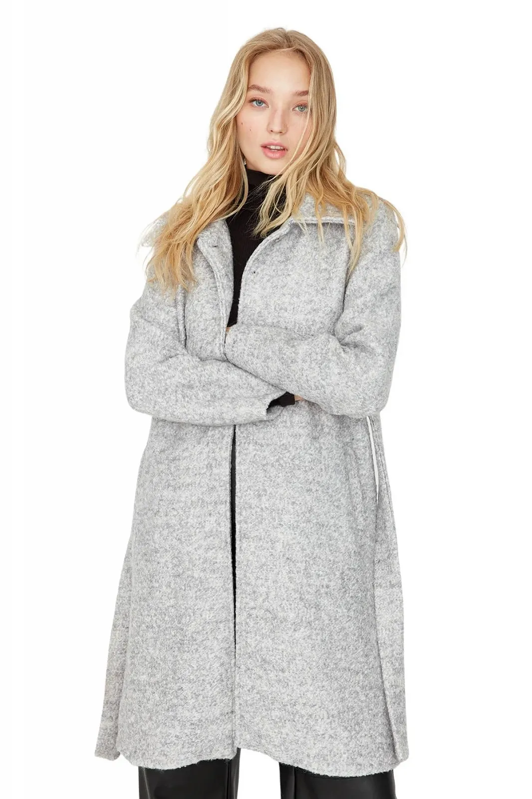 Пальто TRENDYOL Женское Двубортное Однотонное, фото №3