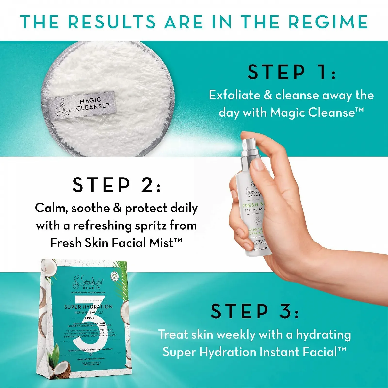 Маска для обличчя Seoulista Beauty Super Hydration Instant FacialTM, фото №7 Маска для обличчя Seoulista Beauty Super Hydration Instant FacialTM, фото №7