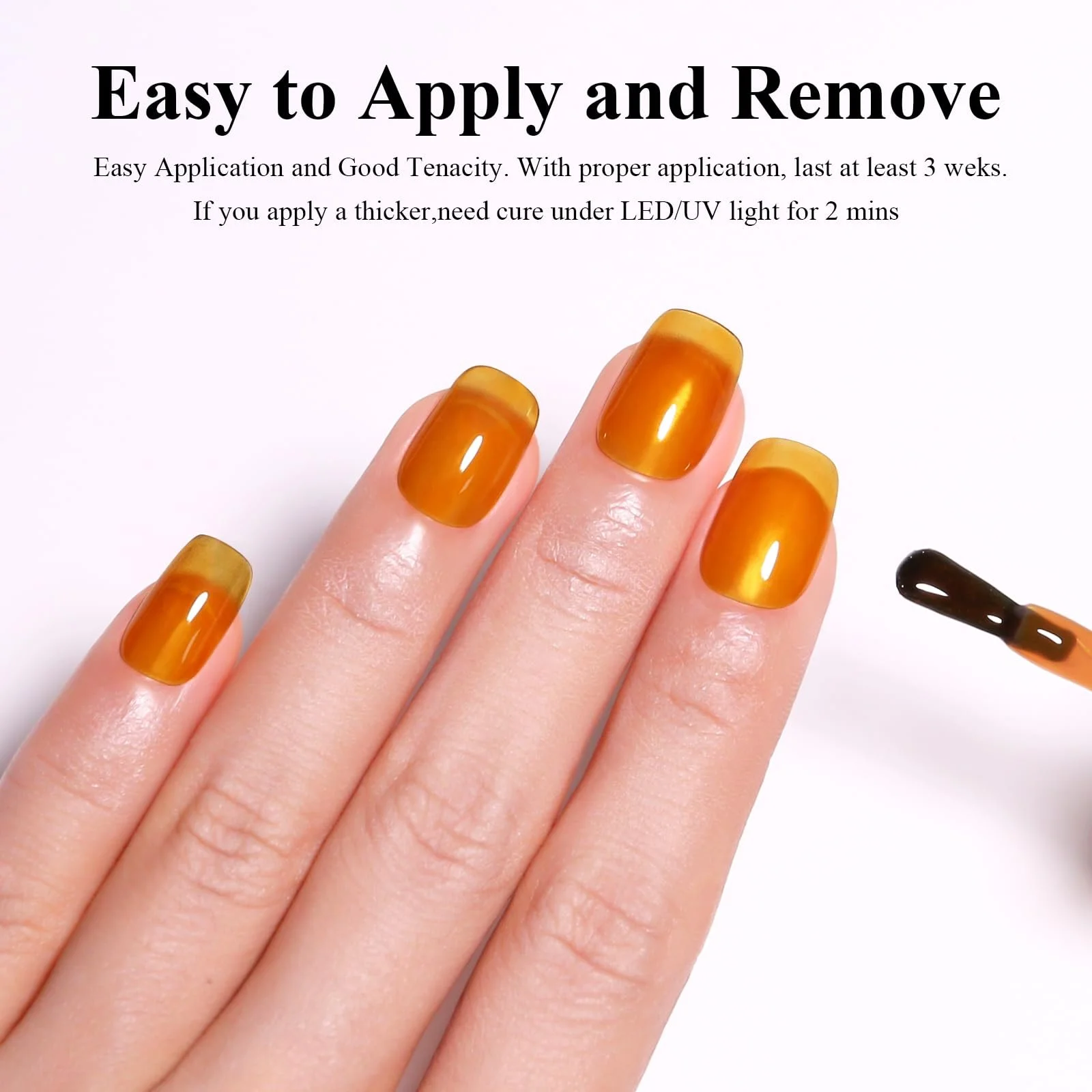 Гель-лак Imtiti Жовтий Jelly 15 мл Кристал Бурштиновий Прозорий, фото №4