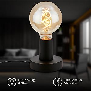 Настольная лампа BRILONER Retro E27 Max. 10 Вт 10 x 9 см Черная synthetic.ua - Фото 1