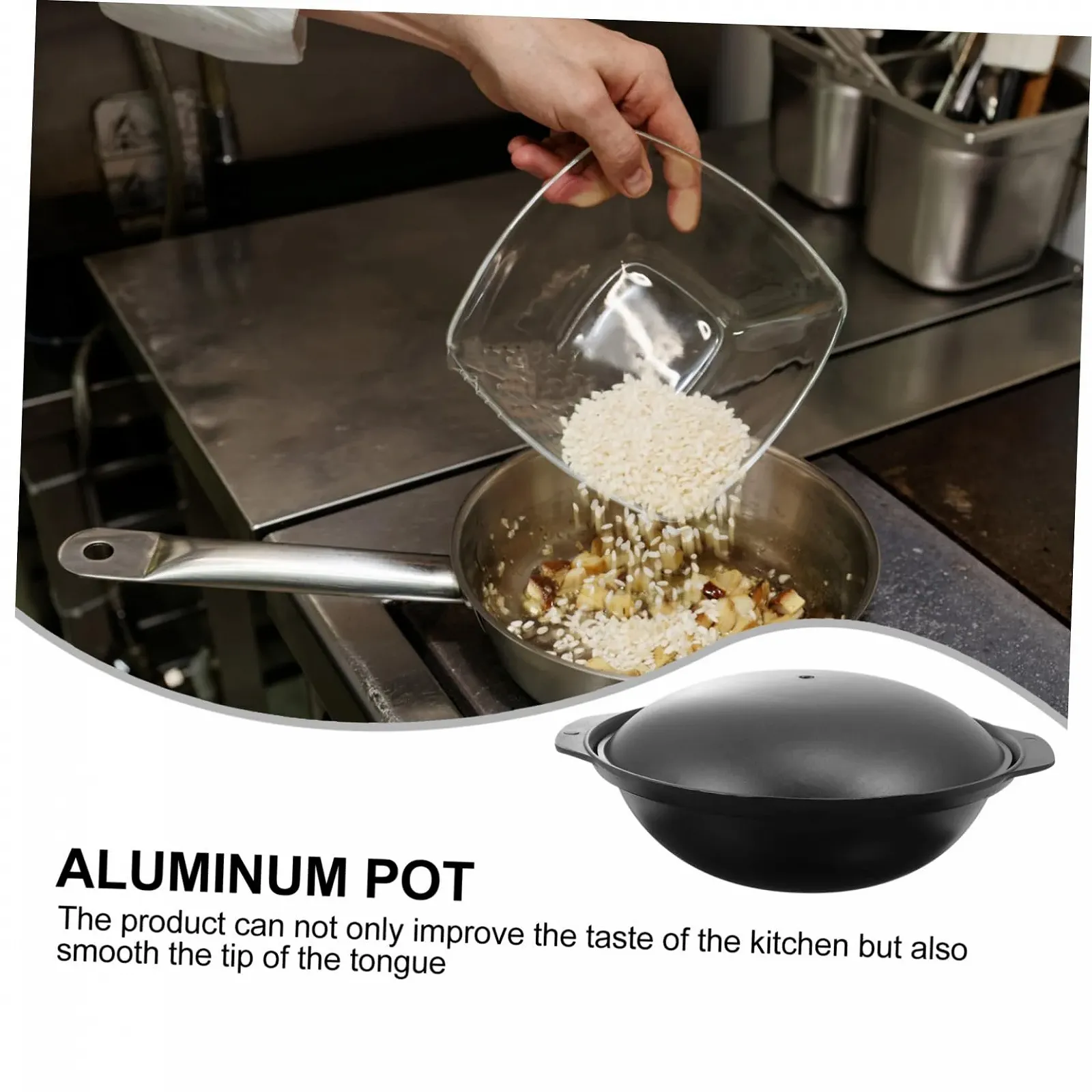 Кастрюля алюминиевая с крышкой антипригарное покрытие, фото №5