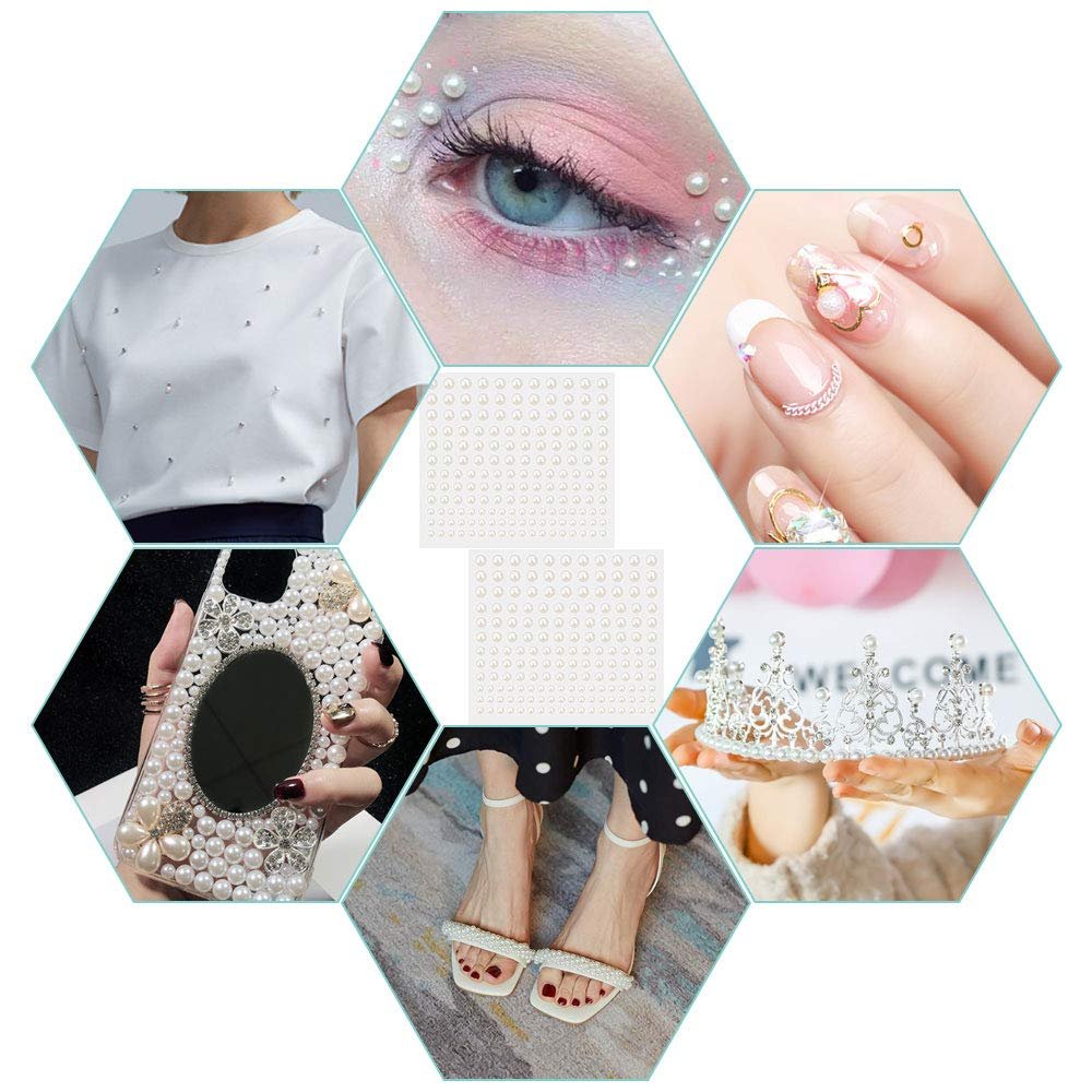 Стрази Клейкі Напівкруглі Білі Різних Розмірів 1320 шт., фото №6 Стрази Клейкі Напівкруглі Білі Різних Розмірів 1320 шт., фото №6