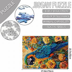 Пазл Tucocoo Animal Parrot, Garden Flowers, Tropical Plants 1000 элементов 50 x 70 см Желтый synthetic.ua - Фото 1