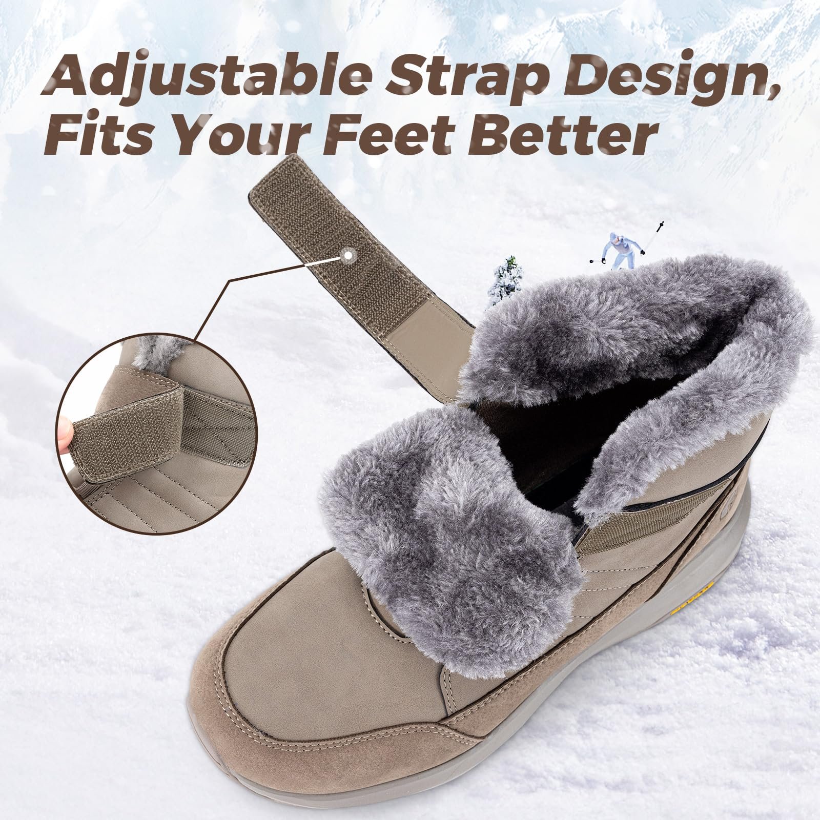 Ботинки зимние FitVille Extra Wide Мужские Застежка Velcro Теплая подкладка Нескользящие Короткие, фото №4