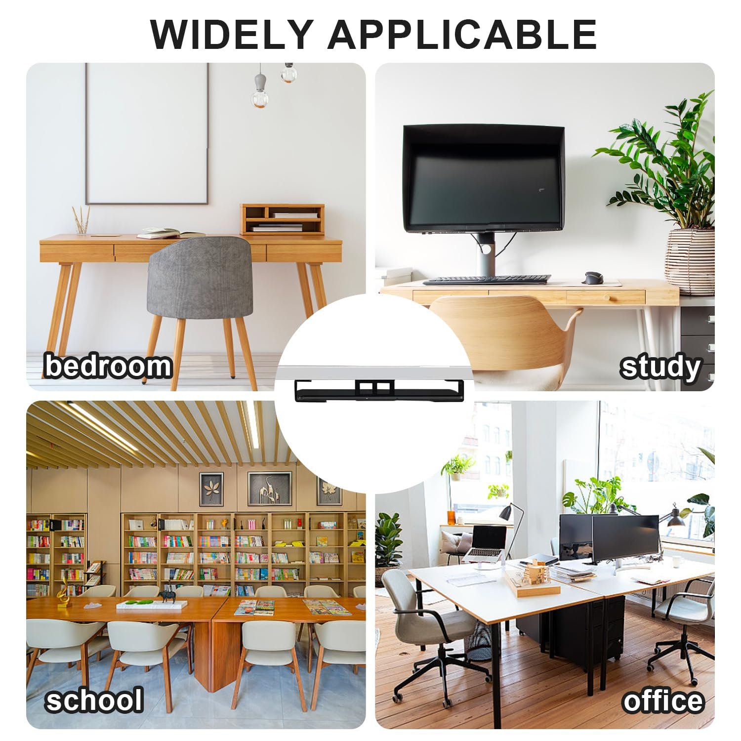 Держатель для ноутбука под стол Алюминиевая полка-держатель с винтом Совместим с 0-40 мм Черный, фото №7 Держатель для ноутбука под стол Алюминиевая полка-держатель с винтом Совместим с 0-40 мм Черный, фото №7