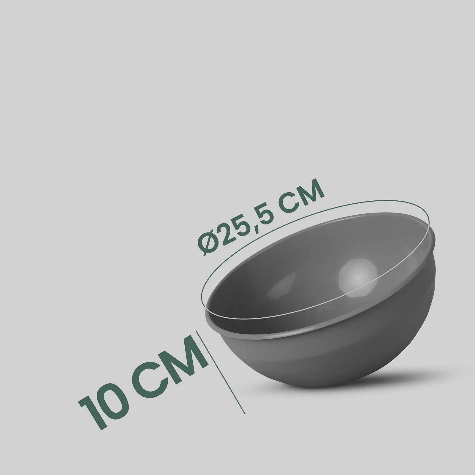 Набір мисок Pro Home 4 шт пластикові BPA Free 25.5 см ударостійкі сірий, фото №2