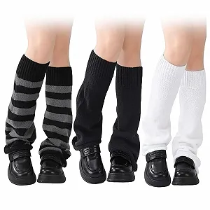 Гетри для дівчат, 3 пари в'язаних шкарпеток до коліна для жінок - Фото 1