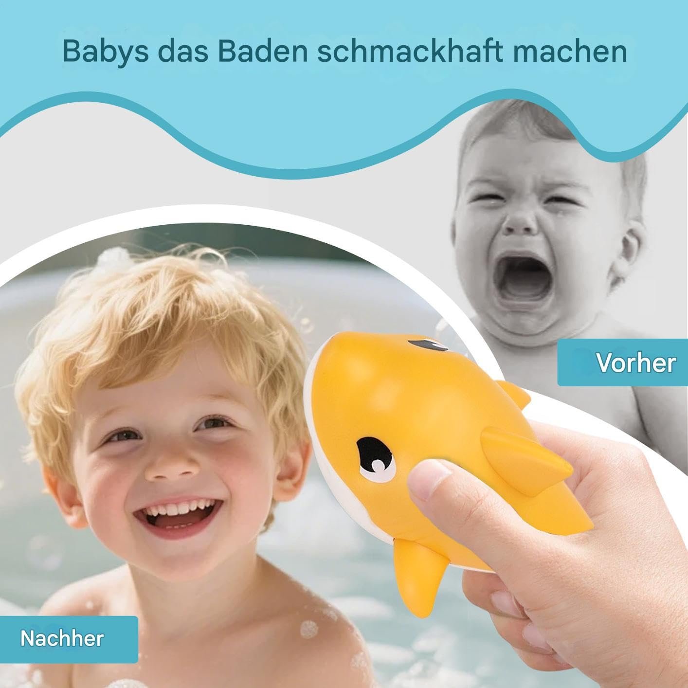 Іграшка для ванни Акула, що плаває, для малюків Автоматична, фото №4