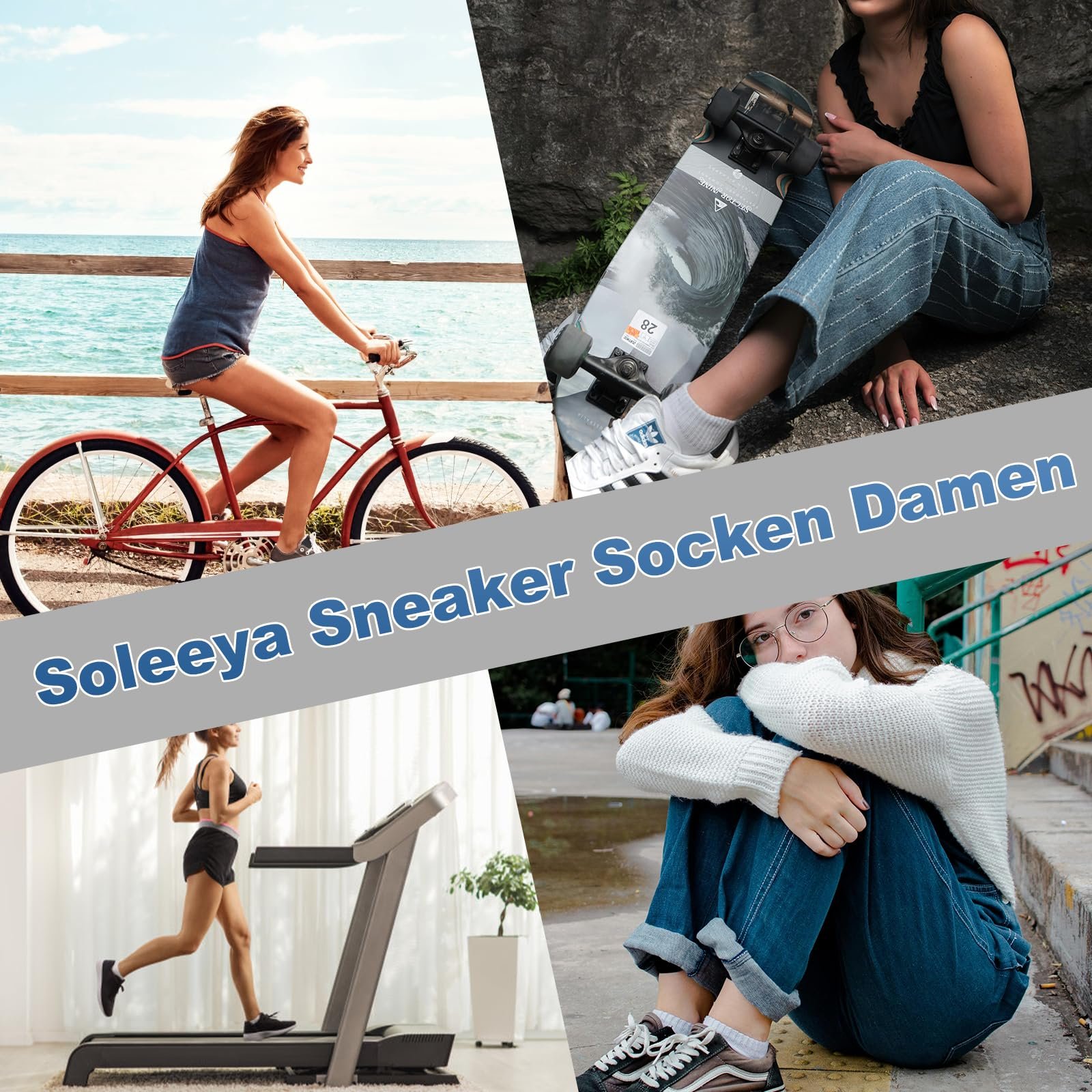 Носки Спортивные Женские Хлопковые Черный Белый Серый Полоски, Горошек 35-40, фото №7