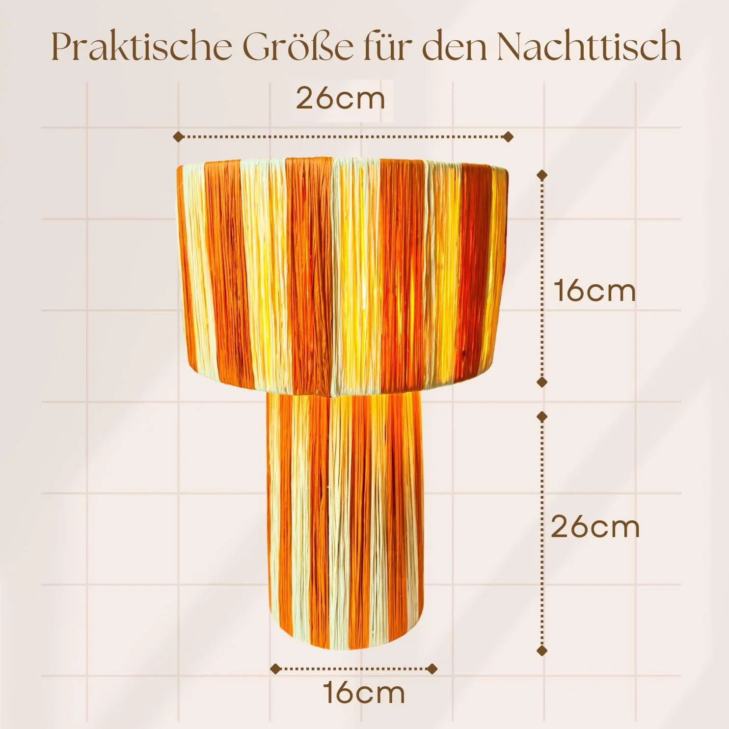 Настільна лампа Marrakech Morjana 42 см Рафія E27 Бежево-помаранчева, фото №2