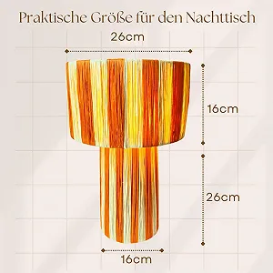 Настільна лампа Marrakech Morjana 42 см Рафія E27 Бежево-помаранчева synthetic.ua - Фото 1
