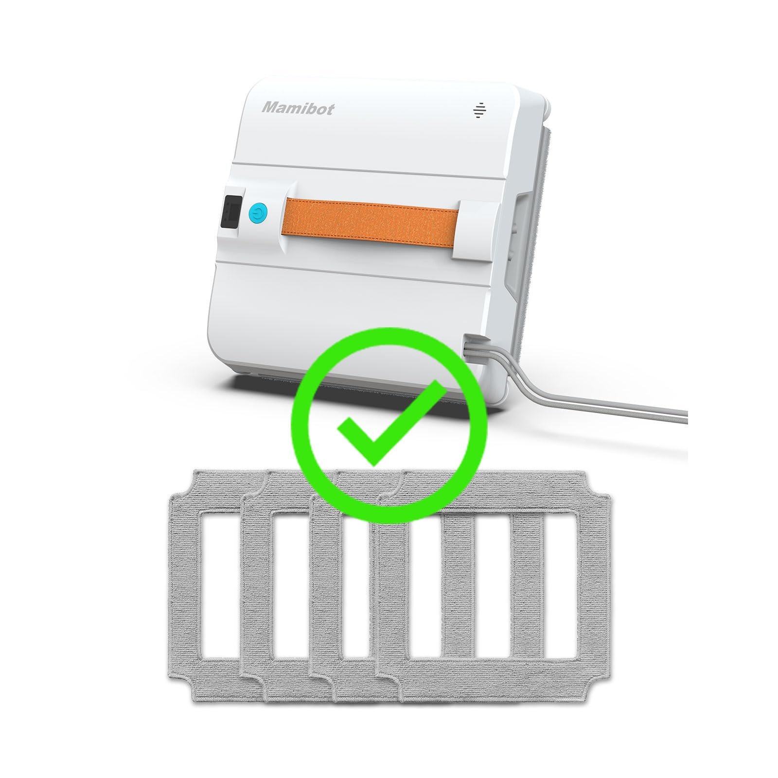 Робот для мойки окон Mamibot W120-DP с функцией распыления, интеллектуальным планированием маршрута, двойной перекрестной водяной струей, дистанционным управлением и управлением через приложение, оранжевый, фото №9