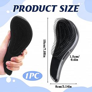 Щітка для волосся Professional Detangler Brush для розплутування волосся, зменшує втрату волосся, безболісний догляд, для всіх типів волосся, чорна synthetic.ua - Фото 1