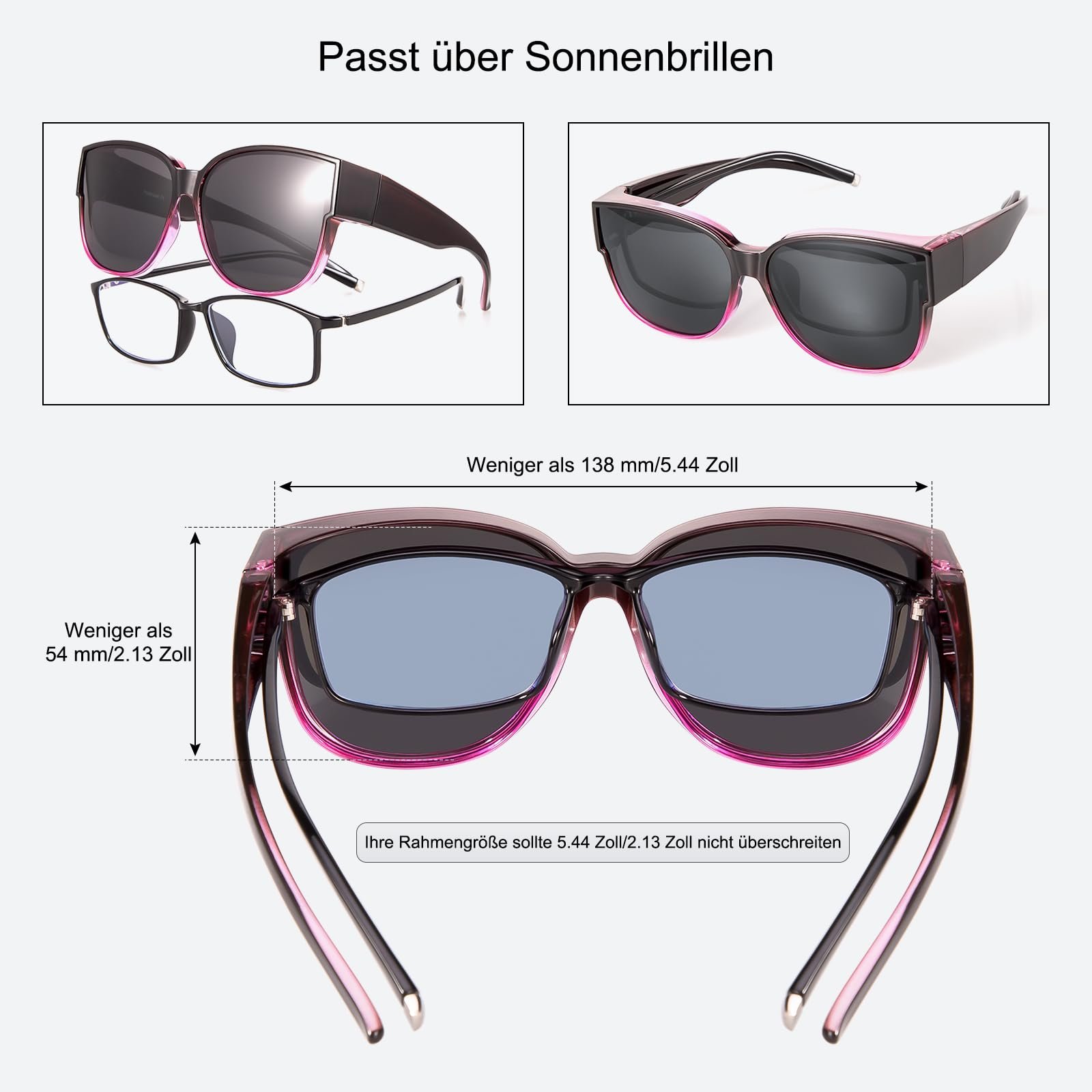 Сонцезахисні окуляри Поляризовані накладні TINHAO для жінок Захист від УФ-променів, фото №4