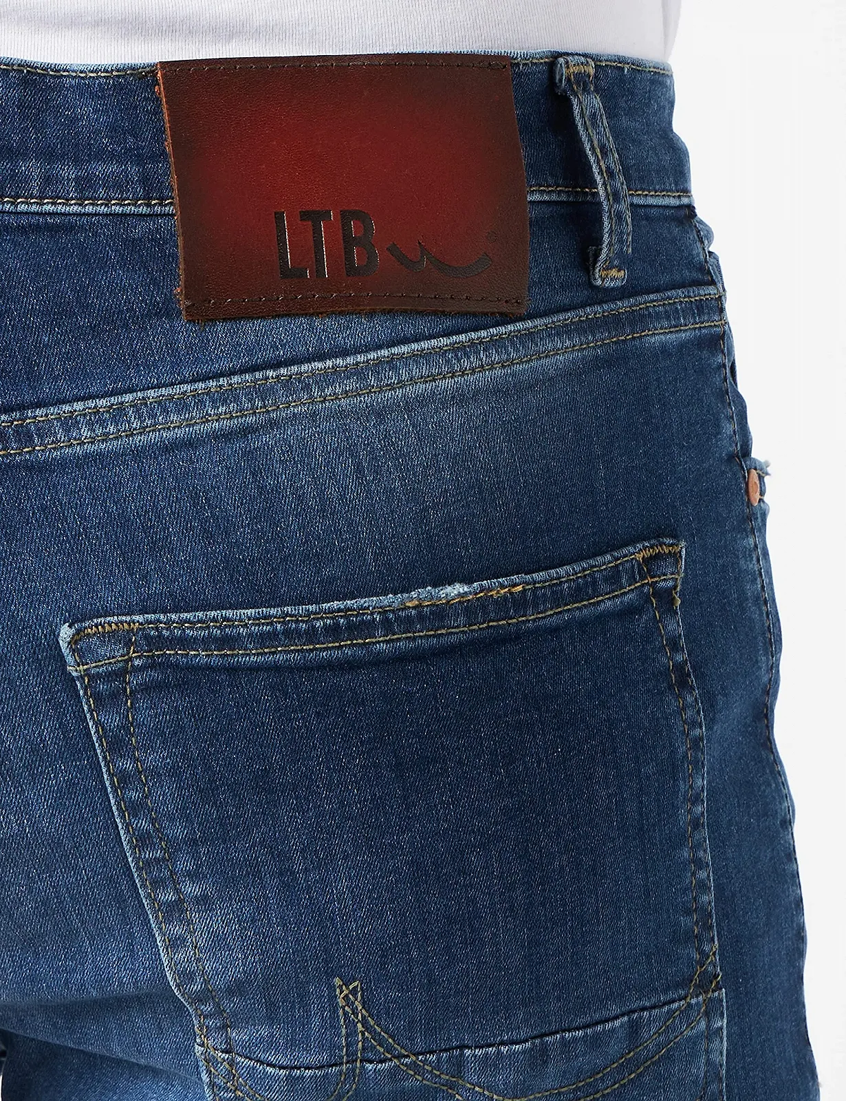 Джинси LTB Skinny Smarty чоловічі - Стандартна висота пояса, вузькі джинси на блискавці та зі стрейчем - Smarty, темне прання, сині 29W / 30L, фото №5