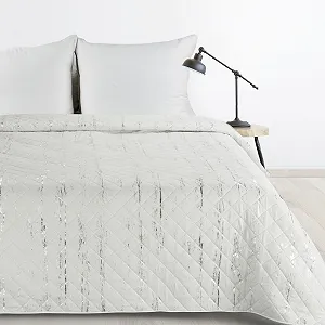 Покривало Design91 Marble Двоспальне Ліжко Візерунок Білий + Срібний, 220 x 240 см - Фото 1