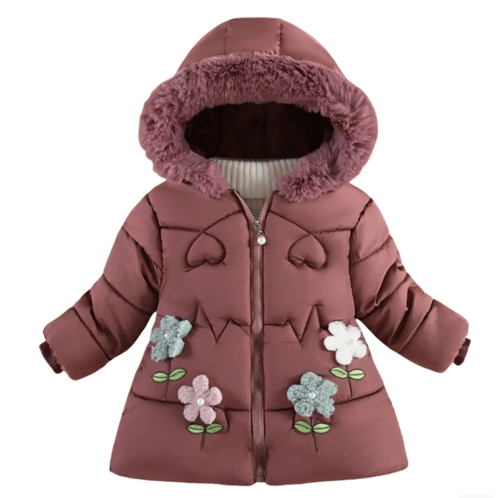 Зимняя Куртка для Девочки, Утепленная Куртка, Детская Зимняя Куртка, Пуховик с Капюшоном, Ветрозащитная, На Молнии, Легкая Хлопковая Куртка, Пуховик, фото №1