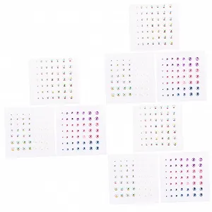 Стрази Самоклеючі NUOBESTY 18 аркушів Різні форми та кольори - Фото 1