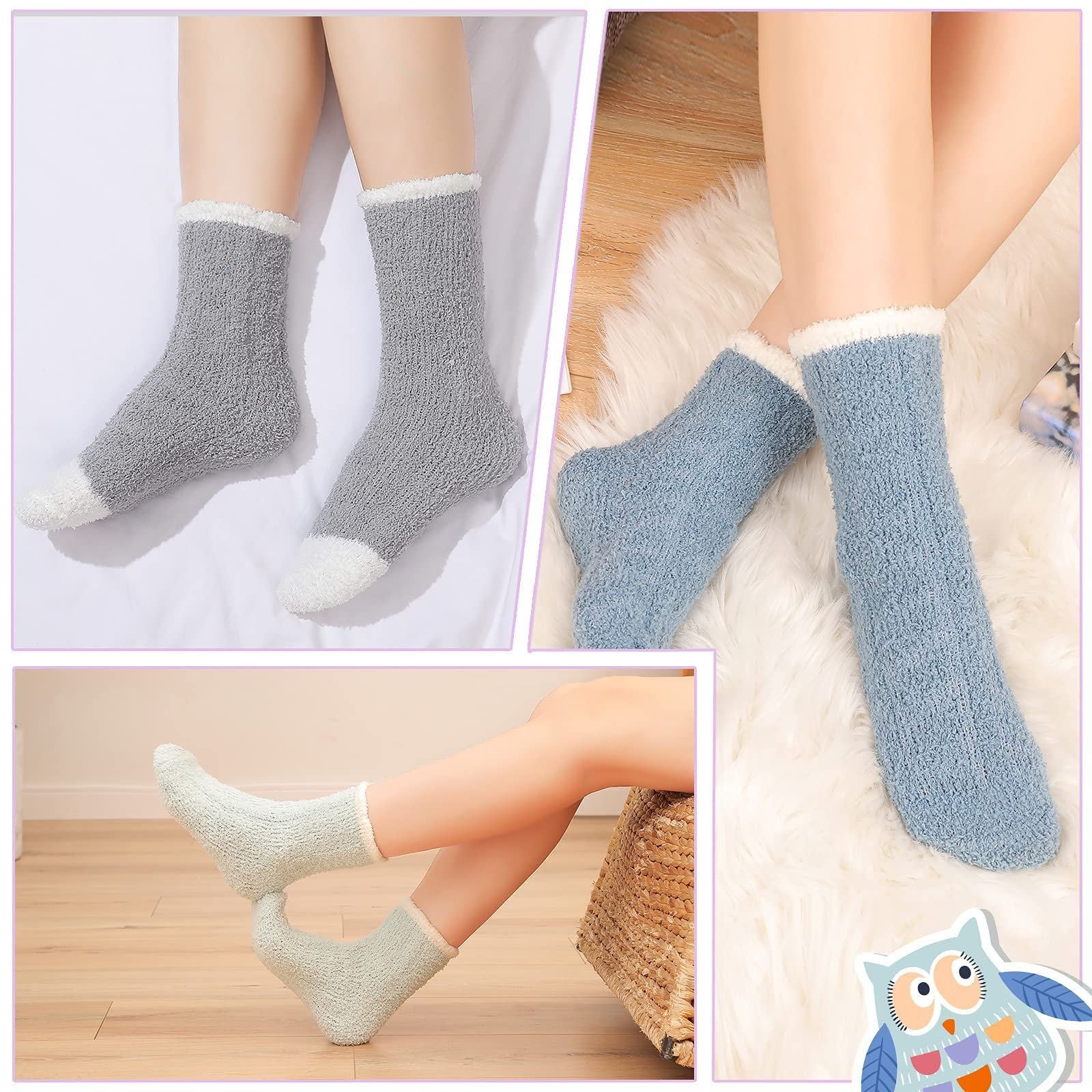 Носки Work Мужские Женские Зимние Микрофибра Мягкие Пушистые Носки-тапочки Домашние Носки для сна для женщин 7 пар Традиционные вязаные Длинные Белые Теннисные 43-46 Спортивные Носки Черные Теннисные Носки, фото №7