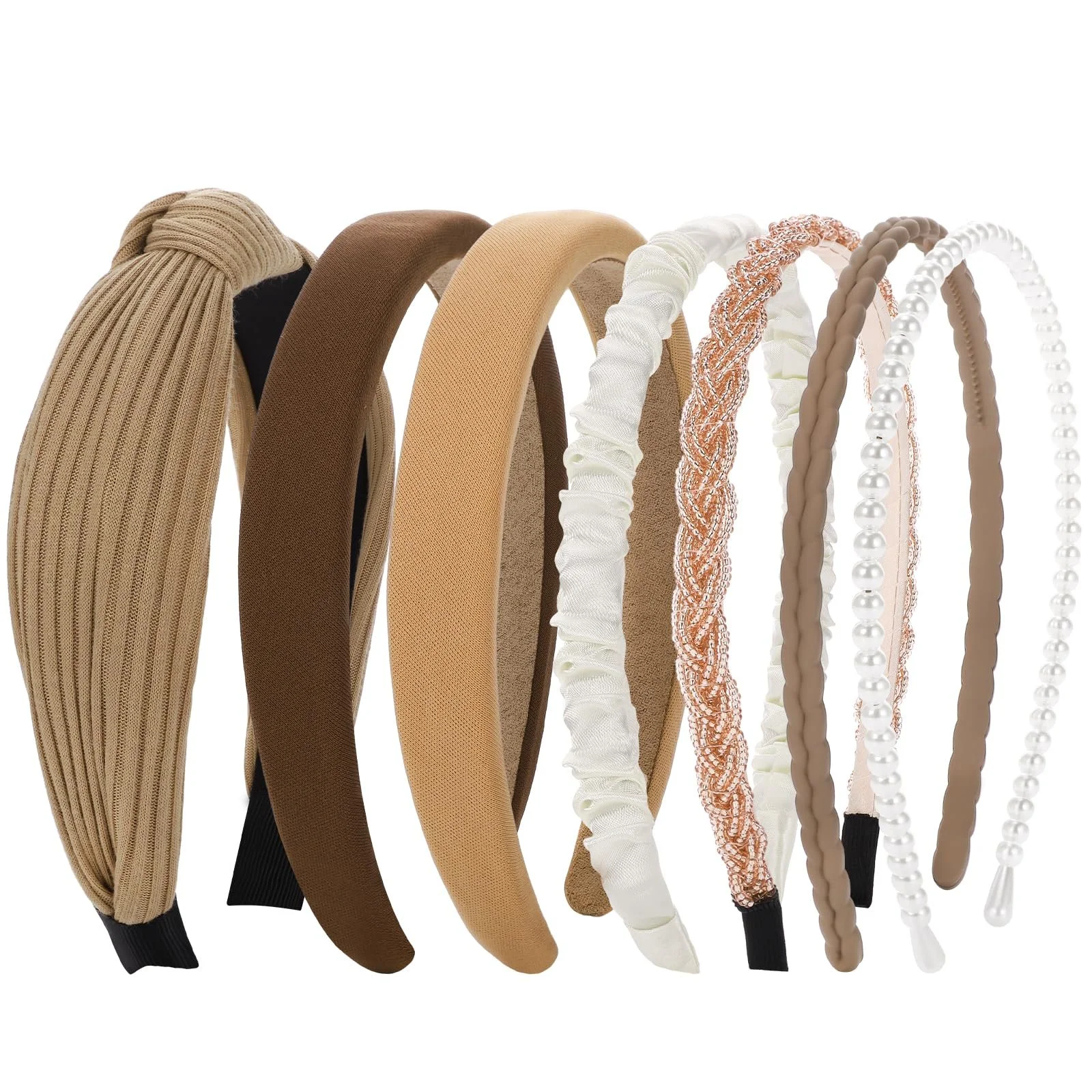 Жіночий обруч для волосся, набір з 7 штук, плетений, фото №1