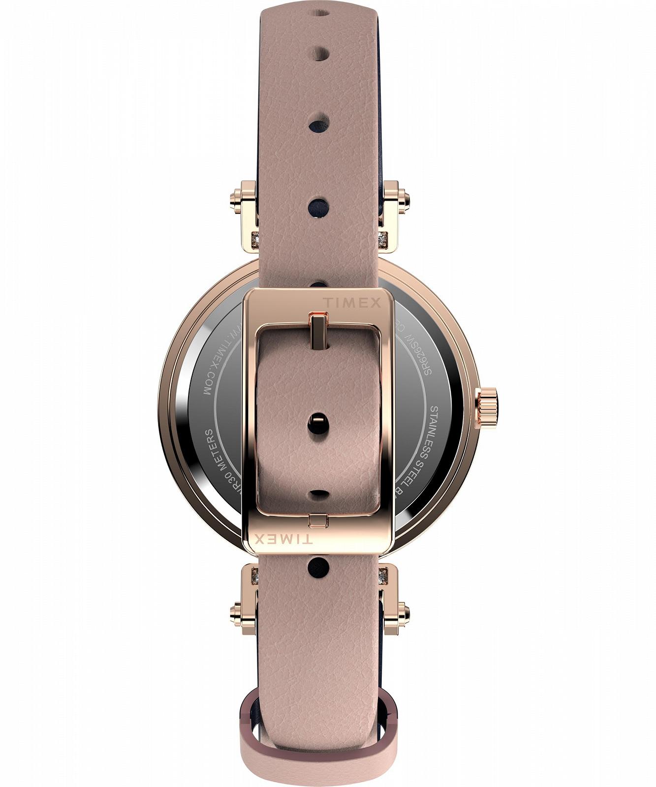 Женские часы Timex Main Street 31 мм, розовый кожаный ремешок, серебристый циферблат, корпус цвета розового золота TW2W96300, фото №3