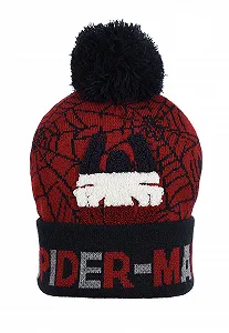 Шапка детская с помпоном Sun City Spider-Man, красная - Фото 1