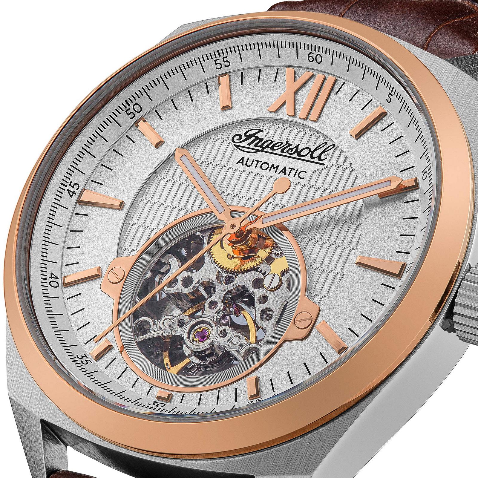 Мужские часы Ingersoll The Baldwin Автоматические 51мм Серый с аналоговым дисплеем и коричневым кожаным ремешком I11001, разноцветный, ремешок., фото №2 Мужские часы Ingersoll The Baldwin Автоматические 51мм Серый с аналоговым дисплеем и коричневым кожаным ремешком I11001, разноцветный, ремешок., фото №2