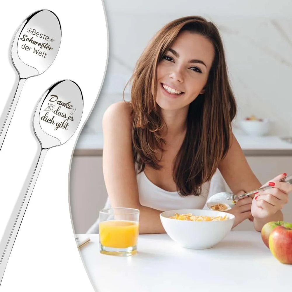 Ложка Подарунок сестрі, Подарунок подяки, Подарунок для сестри, Набір з 2 гравірованих кавових ложок, фото №6 Ложка Подарунок сестрі, Подарунок подяки, Подарунок для сестри, Набір з 2 гравірованих кавових ложок, фото №6