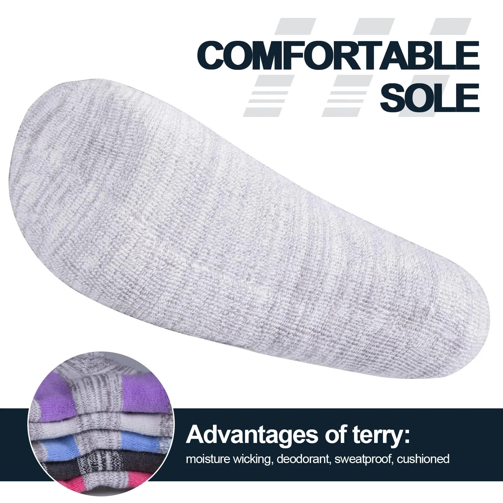 Шкарпетки YUEDGE Спортивні Бавовняні для Жінок Дихаючі Високої Якості, 5 пар, фото №2