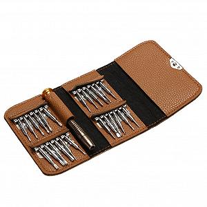 Комплект отверток Mini 25-в-1 электронный Torx инструмент для вскрытия для iPhone, камер, часов, планшетов, ПК коричневый - Фото 1