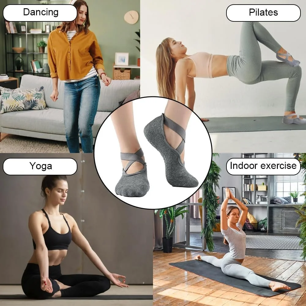 Шкарпетки для пілатесу Протиковзкі 2 пари Шкарпетки для йоги та пілатесу, фото №6