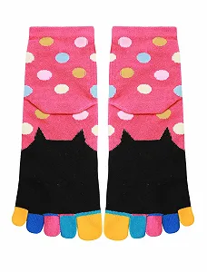 Шкарпетки Жіночі sourcing map в горошок з літерами та котами, до щиколотки synthetic.ua - Фото 1