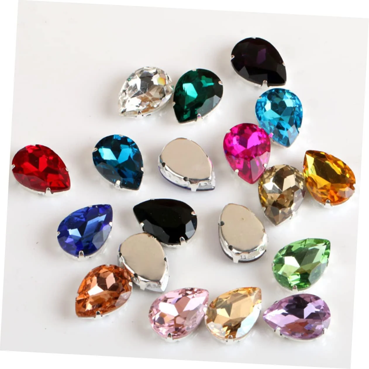 Стрази Крапля COHEALI Скло для шиття, світло-зелений, 50 шт, фото №9