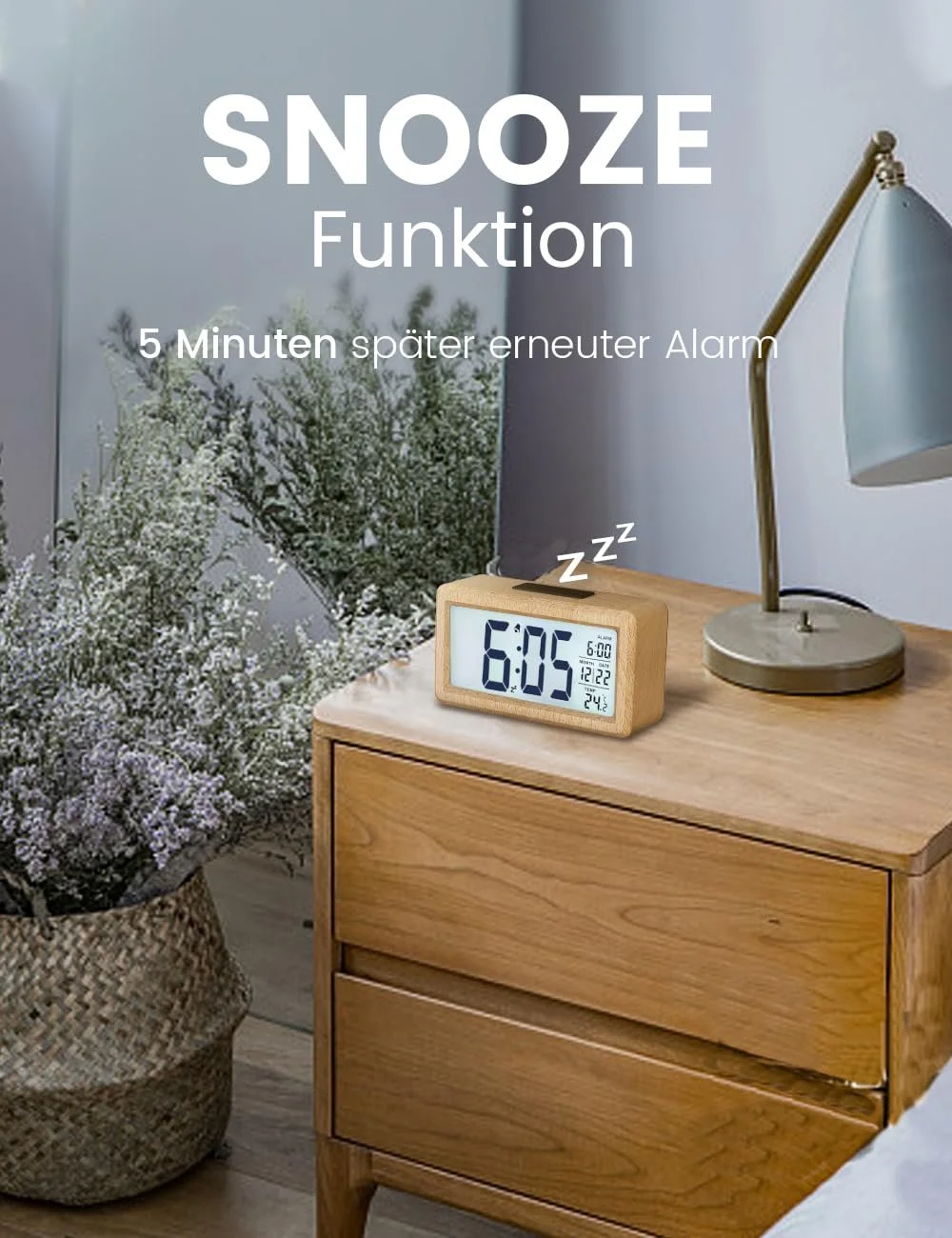 Цифровий Будильник aboveClock, Дерев'яний з Сенсорними Модулями, фото №4