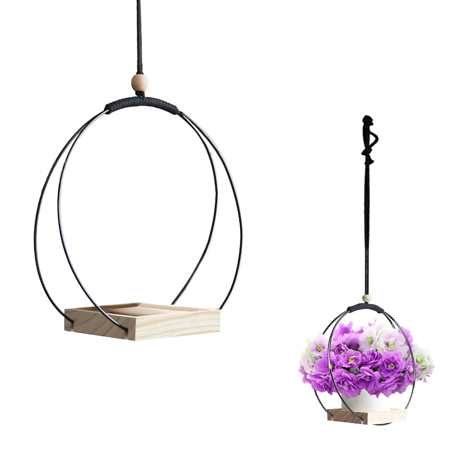 Підвісна полиця для квіткового горщика Modern дерев'яна, фото №1