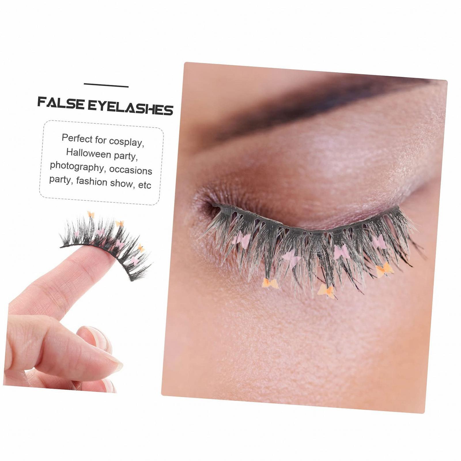 Пліс Ангойлі 4 Пари Пайєткові Falsche Wimpern Halloween Лашес Гліттервімперн Кольорові Вії Cosplay-Wimpern Гліцер Вії Подовження, фото №2