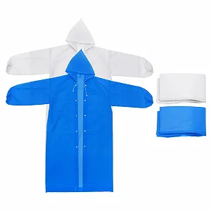 Дощовик PATIKIL Унісекс для виживання 2 шт. Синій, Білий - Фото 1