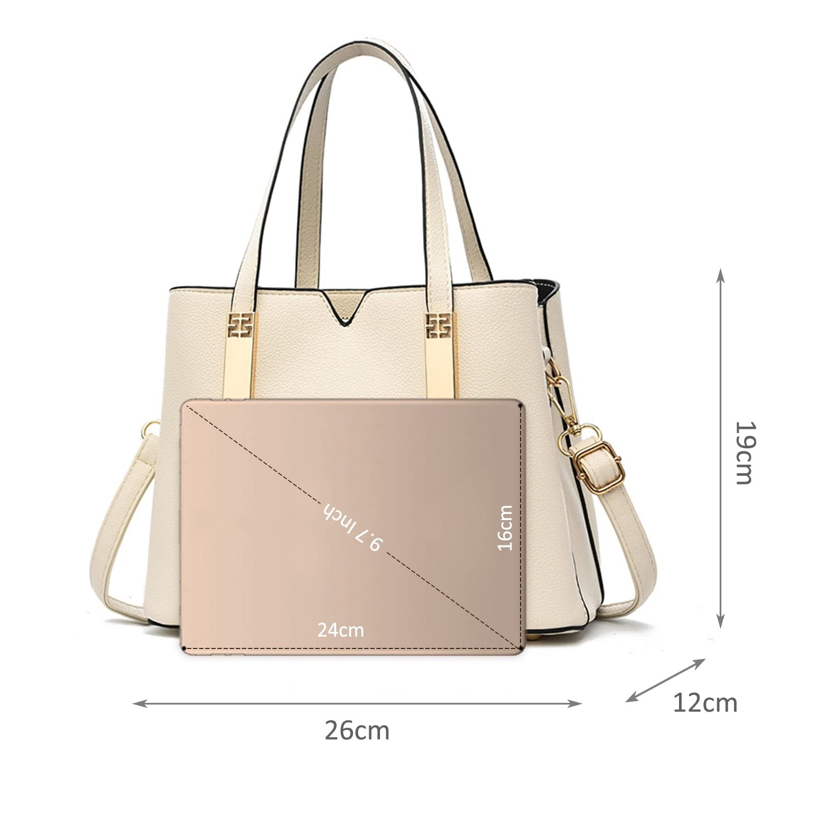 Сумка с ручками NICOLE & DORIS, женская, элегантная, шоппер, из PU кожи, белая, фото №6 Сумка с ручками NICOLE & DORIS, женская, элегантная, шоппер, из PU кожи, белая, фото №6