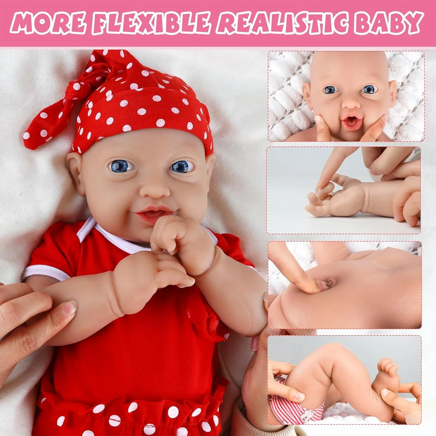 Кукла IVITA Reborn Новорожденный Открытый рот Мягкая 30 см, фото №2