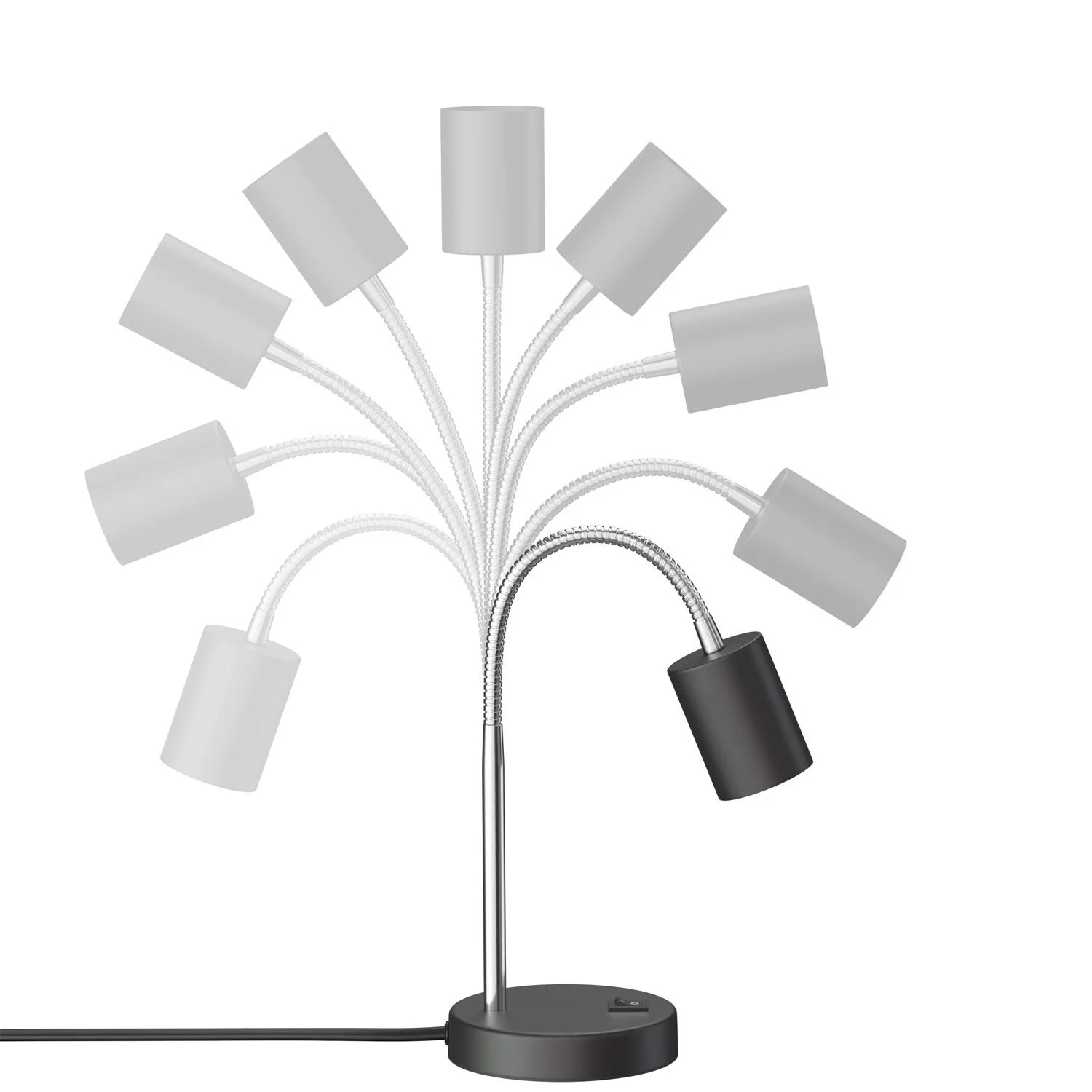 Настільна лампа ledscom.de Waika Гнучка ніжка Вимикач Чорна матова RGBW GU10 5.41 Вт 473 лм, фото №2