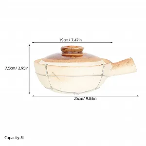 Глиняный горшок для тушения с одной ручкой энергосберегающий термостойкий synthetic.ua - Фото 1