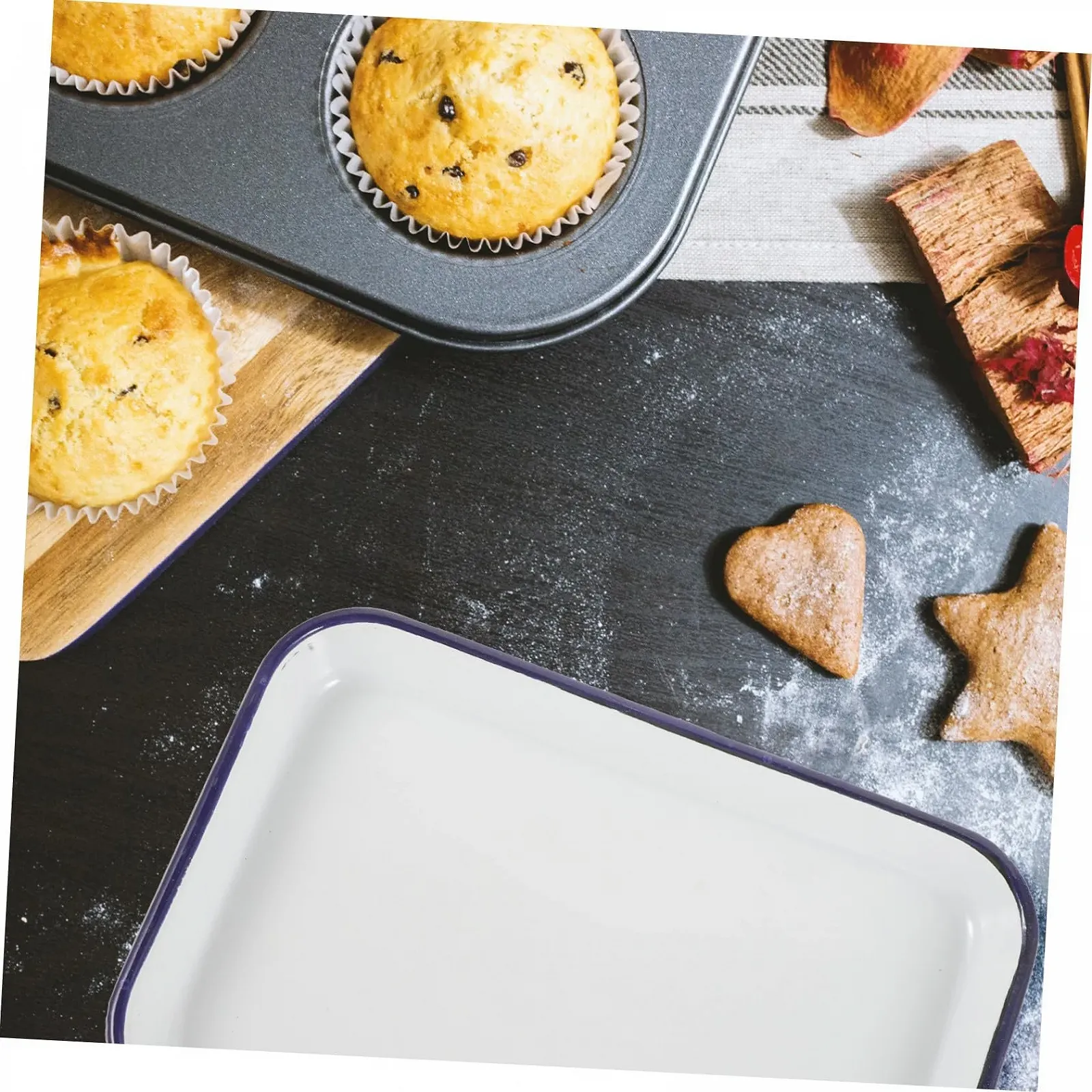 Противень для выпекания прямоугольный, эмалированный, устойчивый к царапинам, с антипригарным покрытием, фото №2